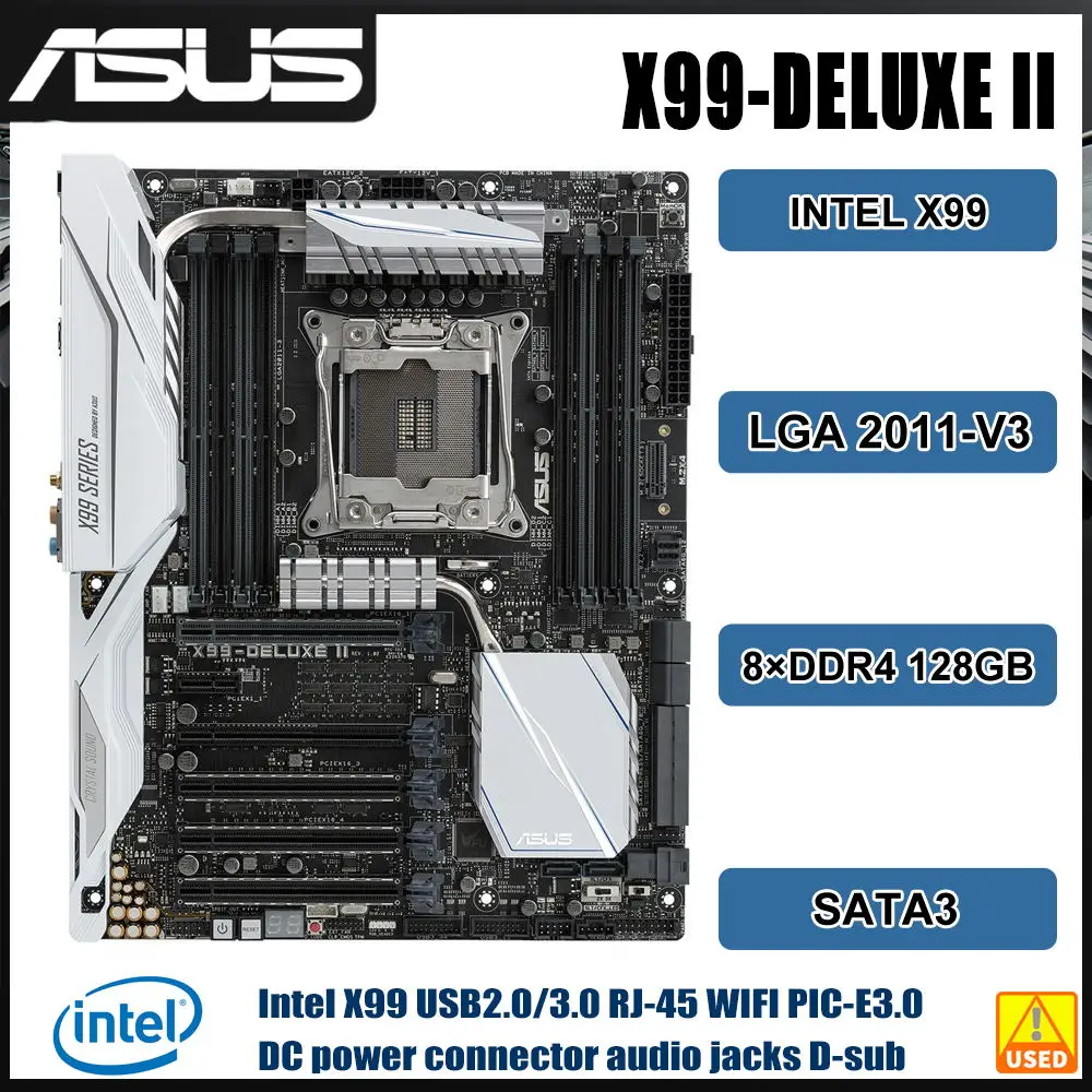 X99 Motherboard ASUS X99DELUXE II LGA 2011V3 Motherboard DDR4 128GB