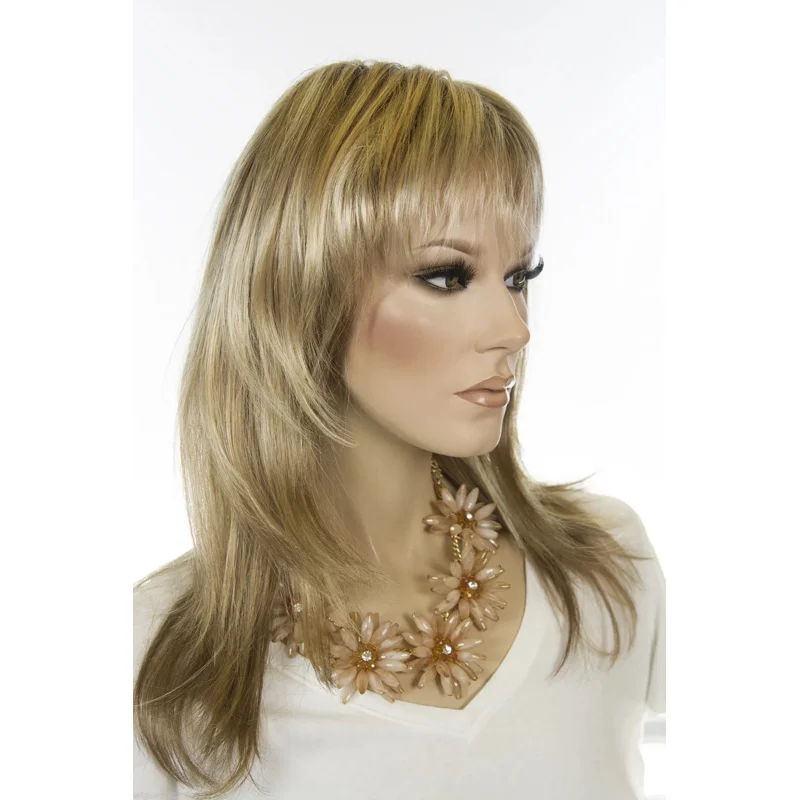 Angelique Long Medium Jon Renau 대형 캡 스트레이트 금발 갈색 머리 빨간색 가발