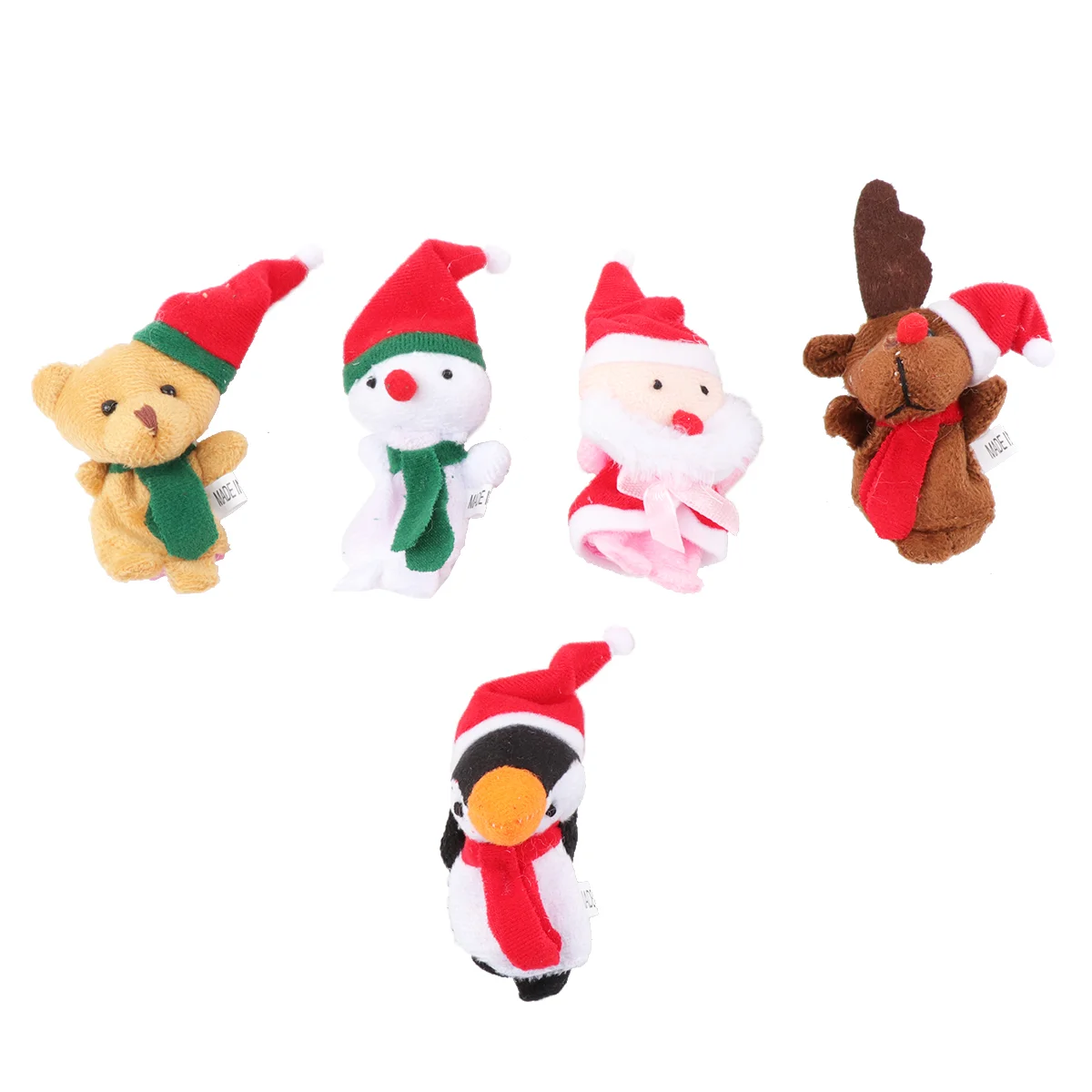 

5 Pcs Soft Toys for Babies Christmas Finger Puppets Cartoon Modeling Child