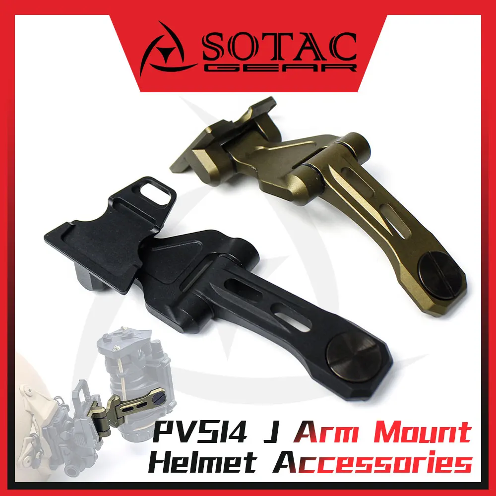 SOTAC-GEAR PVS-14 J Arm NVG Mount Metall Taktische Helm Halterung Nachtsicht Halterung Für L4G24 Schwalbenschwanz Adapter Leichte