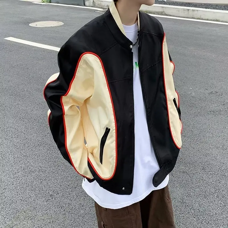 

Куртка мужская демисезонная в американском стиле ретро, мотоциклетная куртка-пилот в стиле хип-хоп, корейская мода в стиле панк и рейва, спортивный костюм