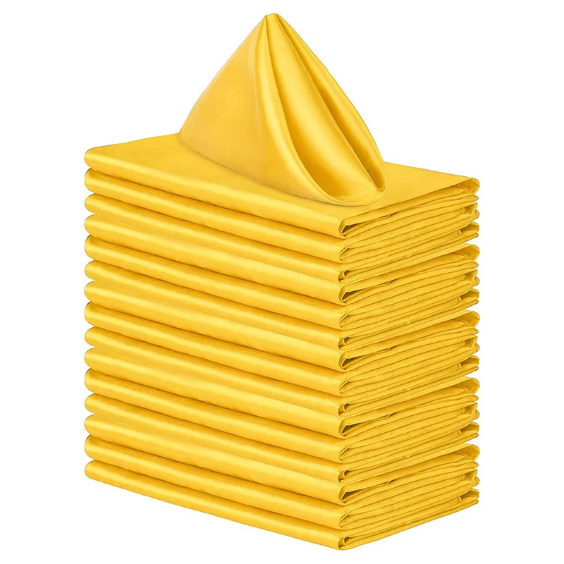 High-Density Satin Polyester Napkins - Square Silk-like Dinner Placemats for Restaurants