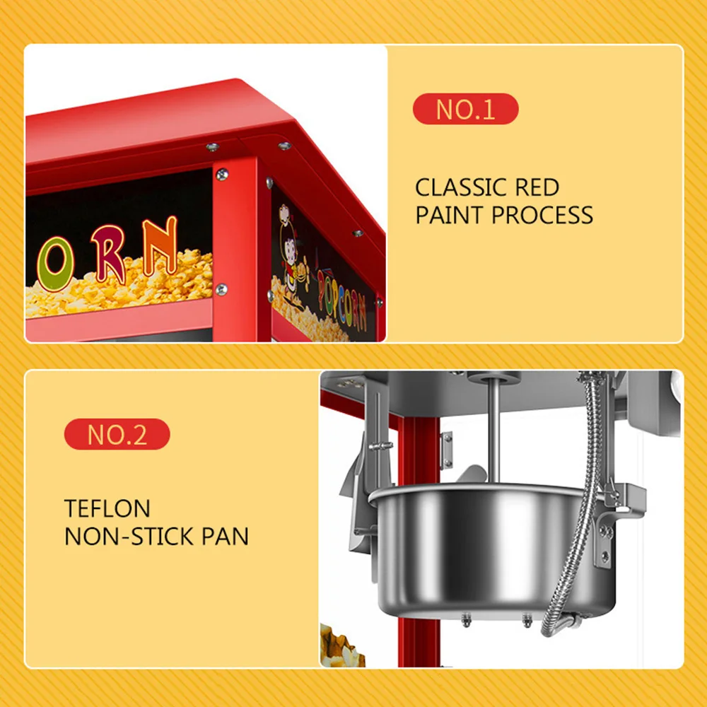 Automatic Popcorn Machine Commercial  Pipoqueira Eletrica Profissional Corn Puffing Maker Popcorn Maker Maquina Hacer Palomitas 6