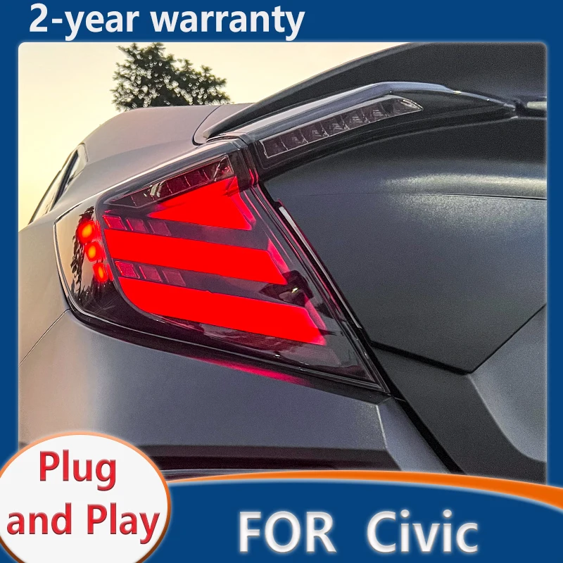 

Tail lamp For Honda CIVIC X 10th Tail Lights 2016-2021 LED Tail Light LED Rear Lamp DRL+Brake Trunk LIGHT Automobile Accessories