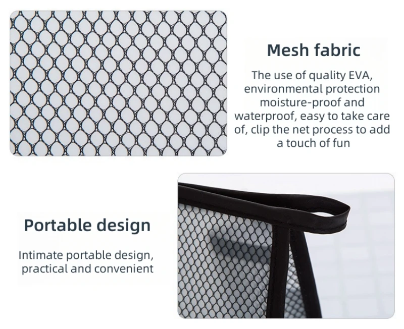 Description Picture 6 of itemMesh Makeup Bag Zipper Pouch Cosmetic Organizer Case Travel Toiletry Bags Organize Supplies Daily Cosmetics Accessories for