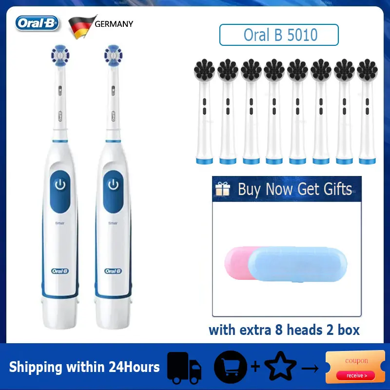 thumbnail image 1 of Cepillo de dientes eléctrico sónico Oral B Limpia los dientes Blanquea los dientes Cepillo de dientes para adultos Funciona con pilas con cabezales de repuesto adicionales, 1 of 5