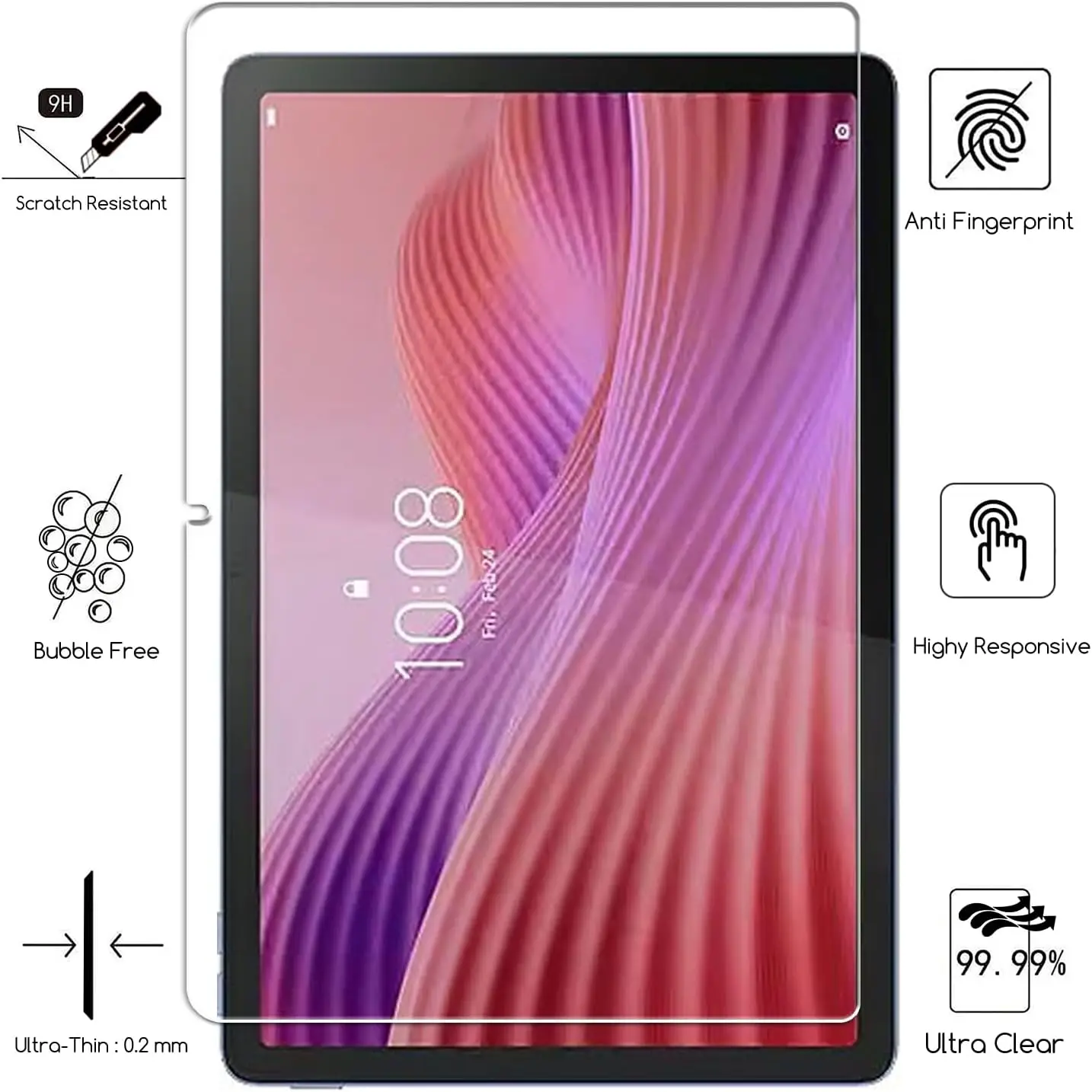 Premium 9H Tempered Glass Screen Protector for 10.1 Inch Tablets - Anti-Scratch HD Protective Film