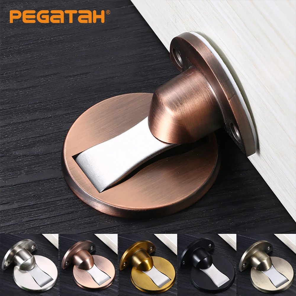 Stainless Magnetic Door Stops Steel Door Stopper Hidden Holders Catch Floor Nail-free Doorstop Furniture Hardware