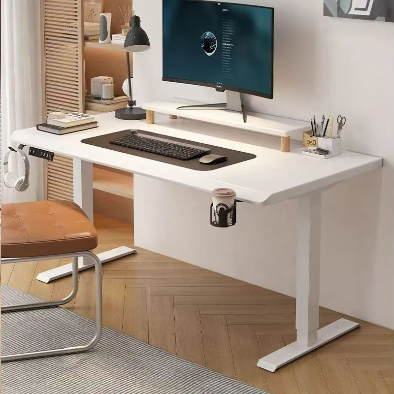 Solid Wood Electric Adjustable Computer Desk Home Office Study Table Gaming Smart Workstation Desk Writing Table Workstation