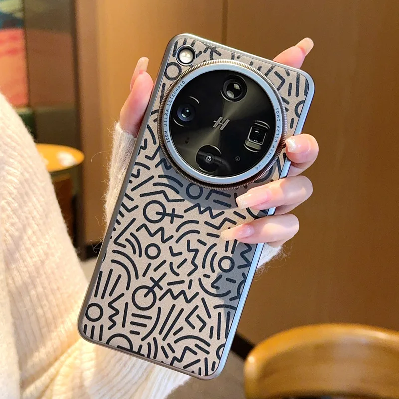 Plating Graffiti Color-Blocked Large Hole Anti-Drop Phone Case