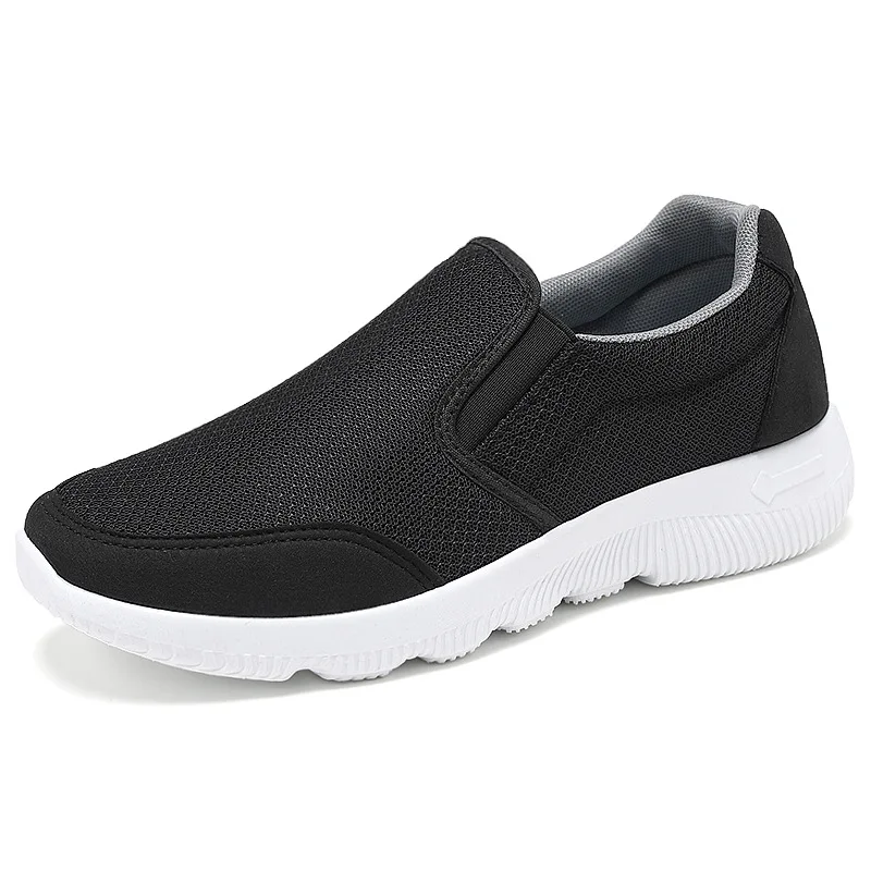 Women's cloth shoes, couple shoes, men's casual sneakers, outdoor walking, anti-slip mesh shoes for middle-aged and elderly