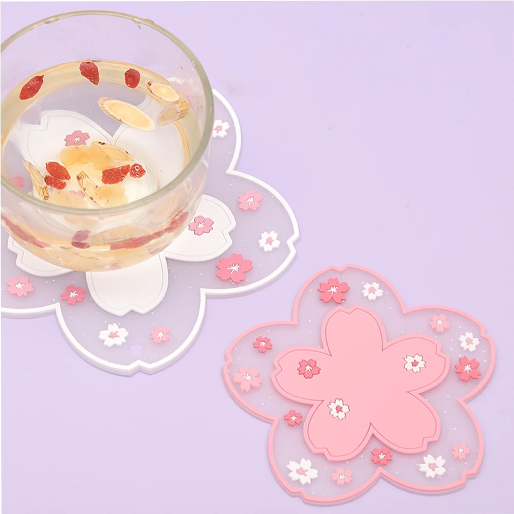 1Pc Sakura Koffie Cup Coaster Kersenbloesem Warmte Isolatie Tafel Mat Voor Thee Melk Mok Mat Voor Keuken Placemat Desktop Decors