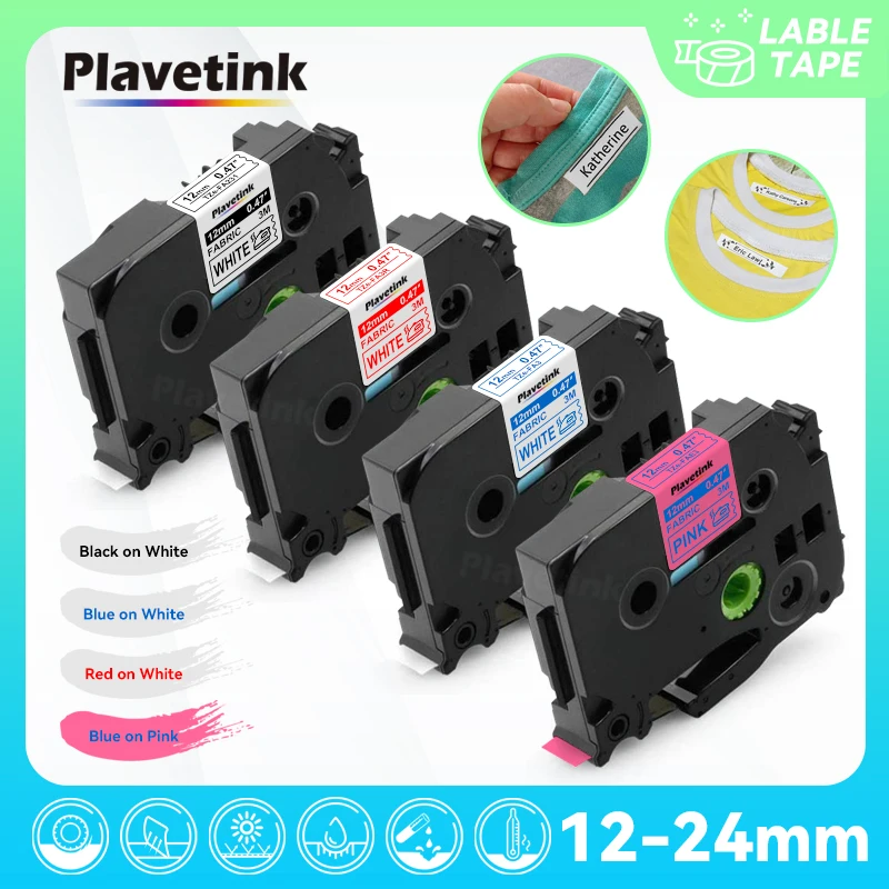 Plavetink 4 Colori Tze-Fa3 Tze-Fa231 Tze-Fa3R Compatibile Per Il Fratello P Tocco Tessuto Ferro Sul Nastro Etichetta Tzefa3 Tz-Fa3 Tze-Fae3