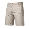 2024 New Summer 100% Cotton Shorts Men Solid Color Elastic Waist Short Pants High Quality Casual Business Social Men's Shorts 1