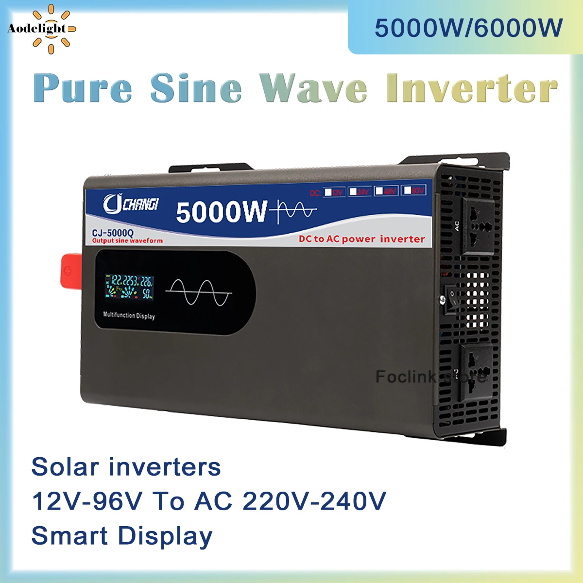 Pure Sine Wave Inverter 12v 220v 5000W 6000W Power 12V-72V To AC 110V ...
