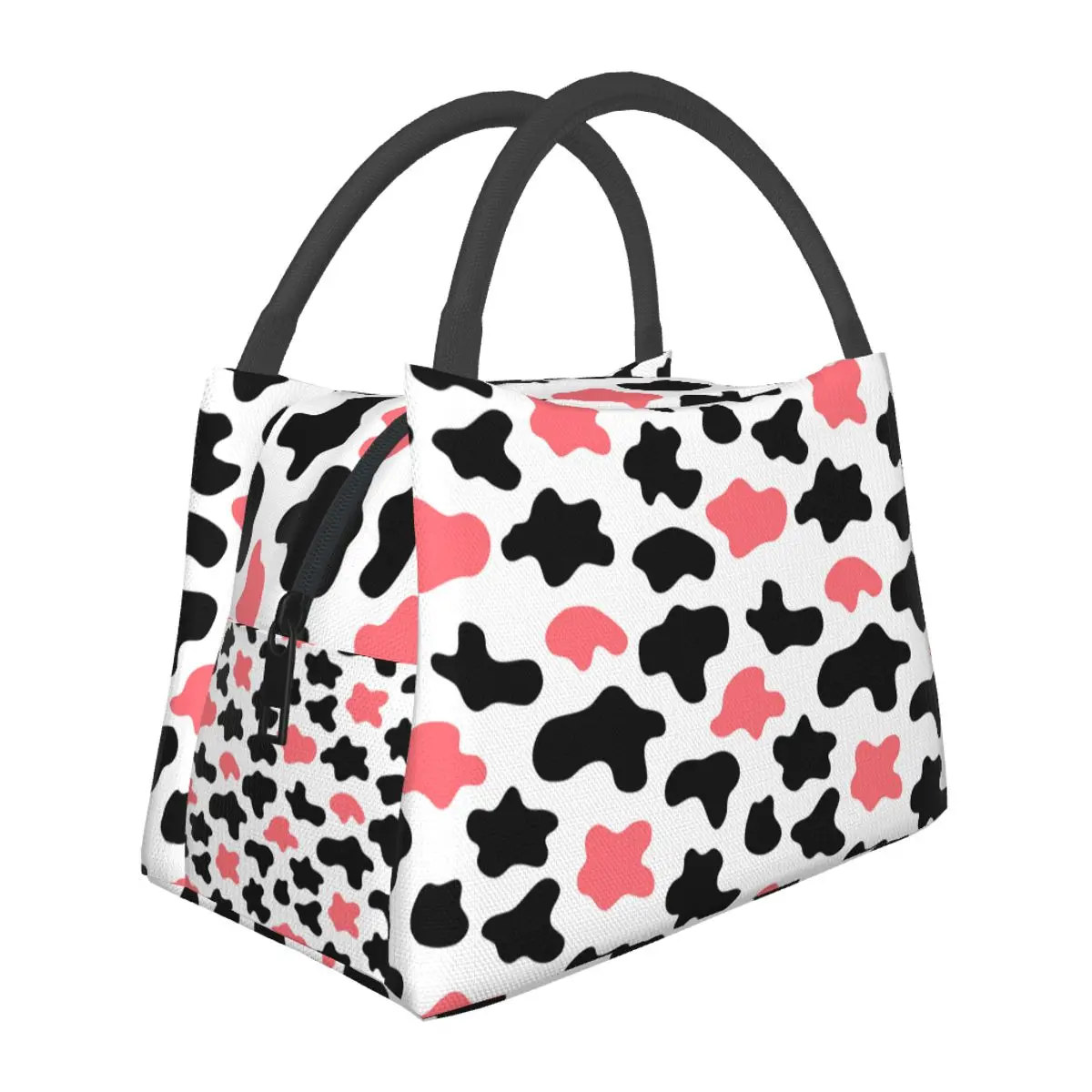

Piebald Cow Spots Merch Lunch Boxes Portable Insulated Oxford Cooler Thermal Food School Tote Female