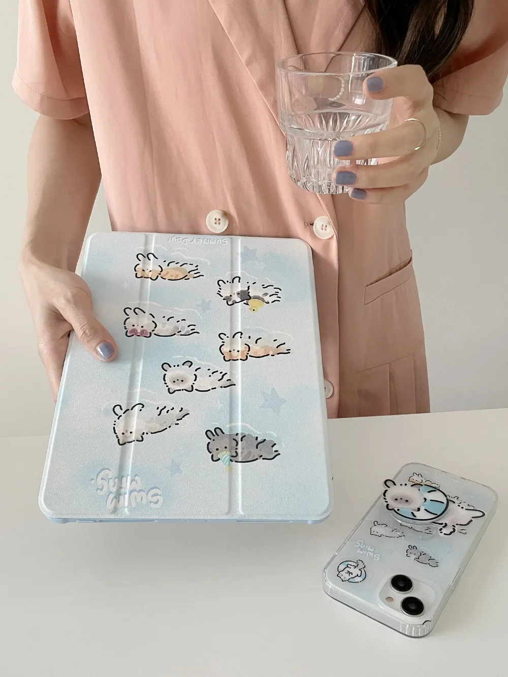 bonito caso do gato para novo ipad ipad pro ar capa com lápis slot titular
