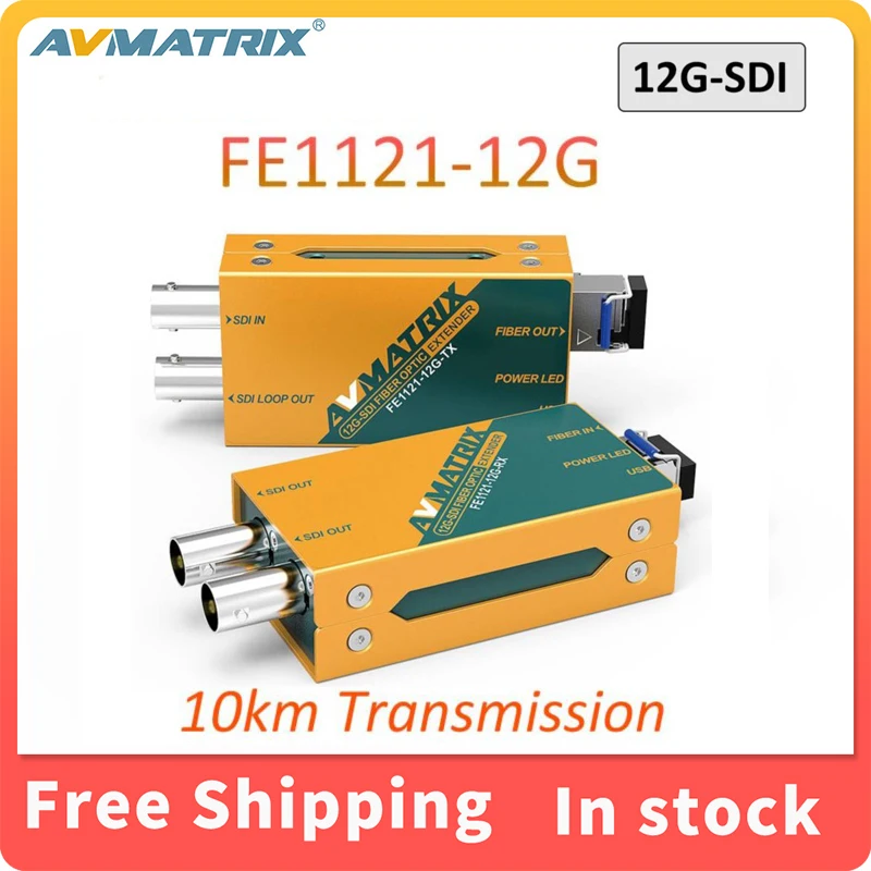 

AVMATRIX FE1121-12G Fiber Optic Extender 10km 12G/6G/3G-SDI Input & loopout on Transmitter Dual 12G-SDI outputs on Receiver