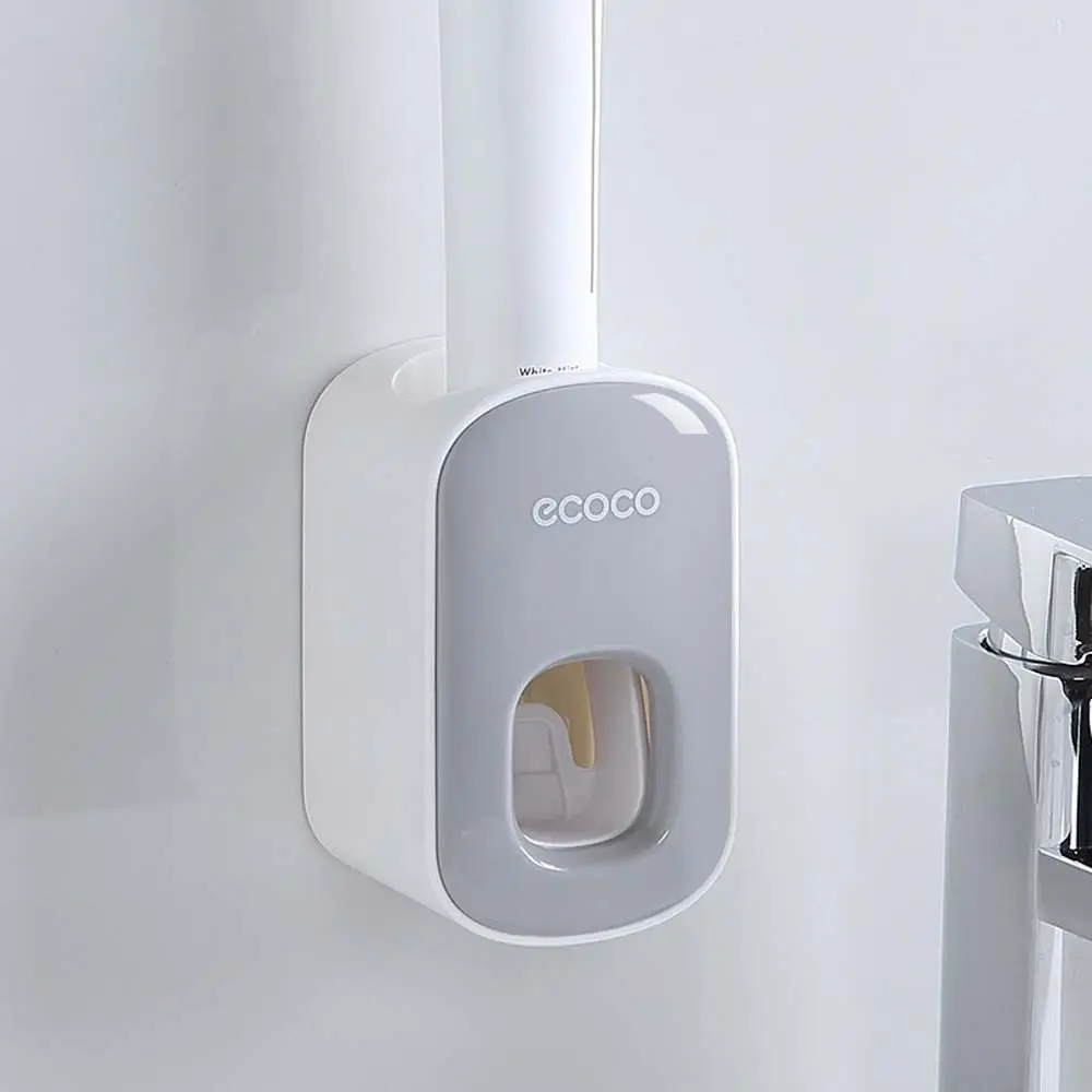 No-punch Lazy Wall Mount Useful Automatic Toothbrush Holder Toothpaste Squeezer Bathroom Accessories Toothpaste Dispenser Toothpaste Squeezer Toothpaste Dispenser