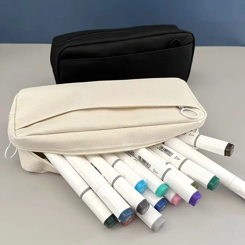 Pencil Bag Zipper Pencilcase Large Capacity Pencil Pouch School Supply Case Stationery Office Study Portable Storage Bag