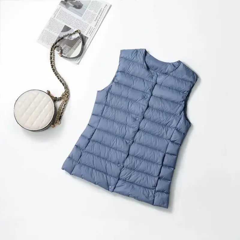 

Women Spring Sleeveless Liner Duck Down Jacket 2023 New Autumn Winter Ultra Light 90% White Duck Down Female Vest Coats