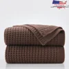 Soft Chunky Cable Knit Throw Blanket Reversible Fisherman Rib Stitch Cozy Couch Blanket Indoor Outdoor Skin Friendly Durable 1