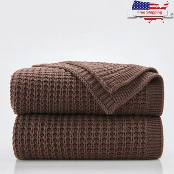 Soft Chunky Cable Knit Throw Blanket Reversible Fisherman Rib Stitch Cozy Couch Blanket Indoor Outdoor Skin Friendly Durable 1