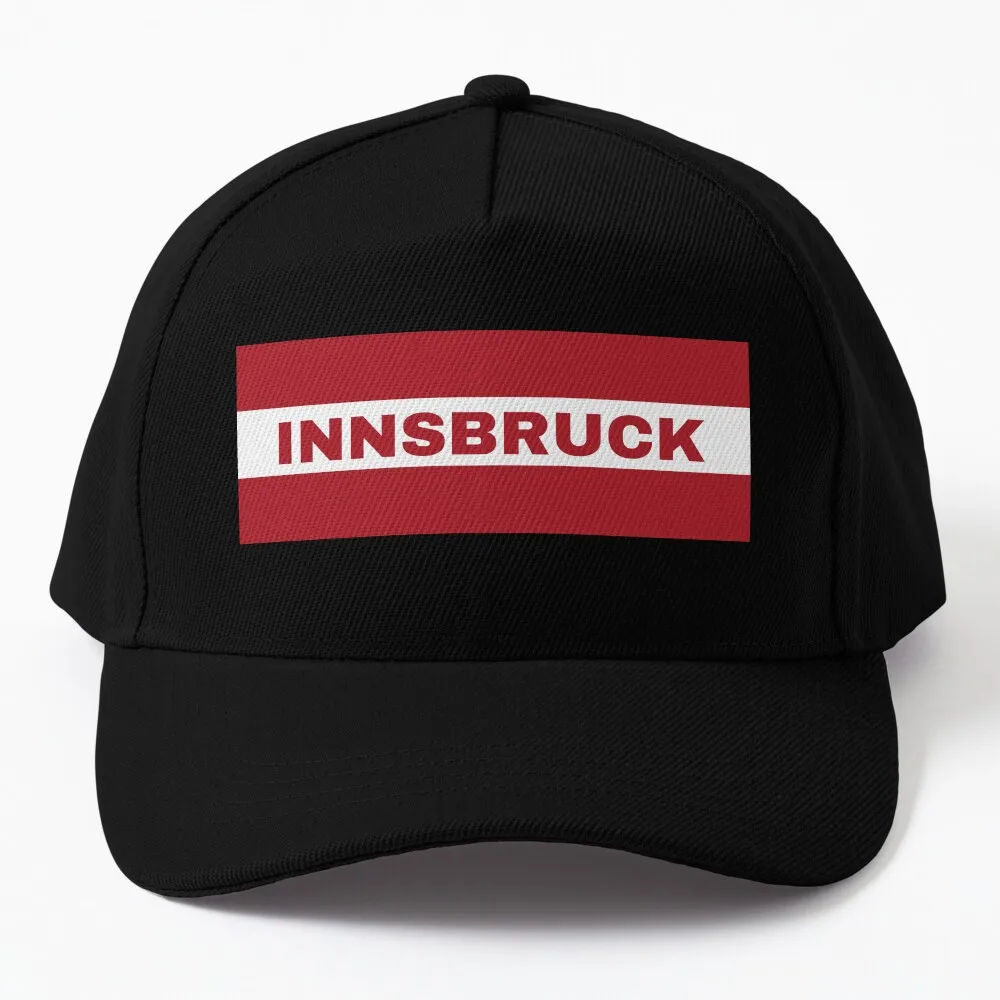 

Innsbruck City in Austrian Flag Baseball Cap Vintage New In The Hat derby hat Beach Luxury Woman Hat Men's
