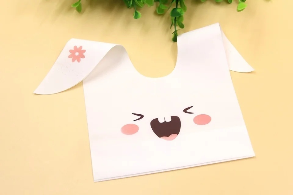 Description Picture 2 of item50PCS Rabbit Ear Bags Cookie Plastic Bags&Candy Gift Bags Party Favors DIY Biscuits Snack Baking Package Event Party Supplies