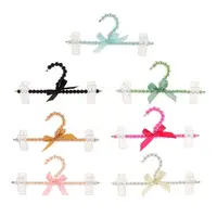 23cm Imitation Pearl Beads Clothes Hanger With 2 Clips 1