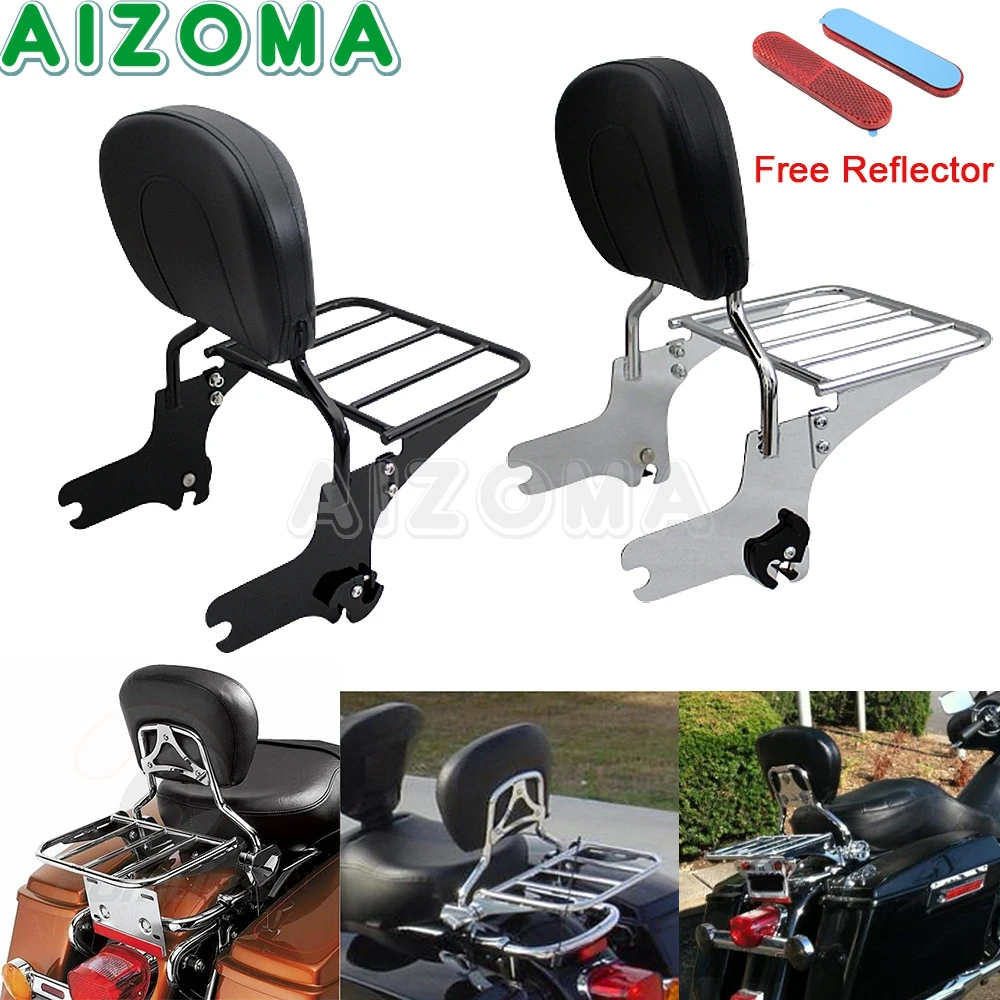

Black Motorcycles Detachable Sissy Bar Luggage Rack Backrest For Harley Touring Road King Classic Street Road Glide 1997-2008