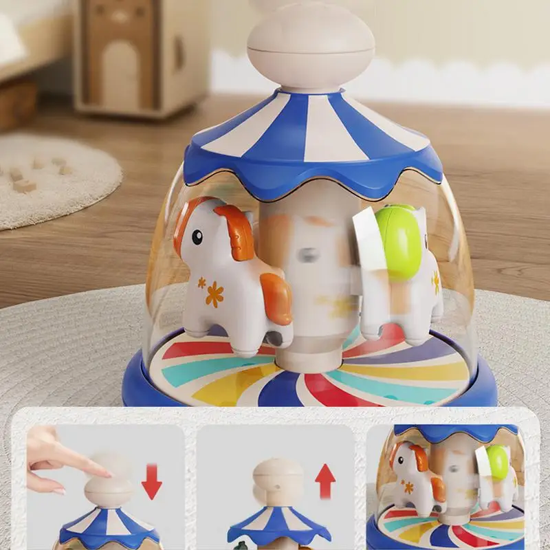 Push And Spin Carousel Activity Learn Cause Effect Carousel Adorable Colorful Rotating Learn Cause Effect Activity For 2-4 Year