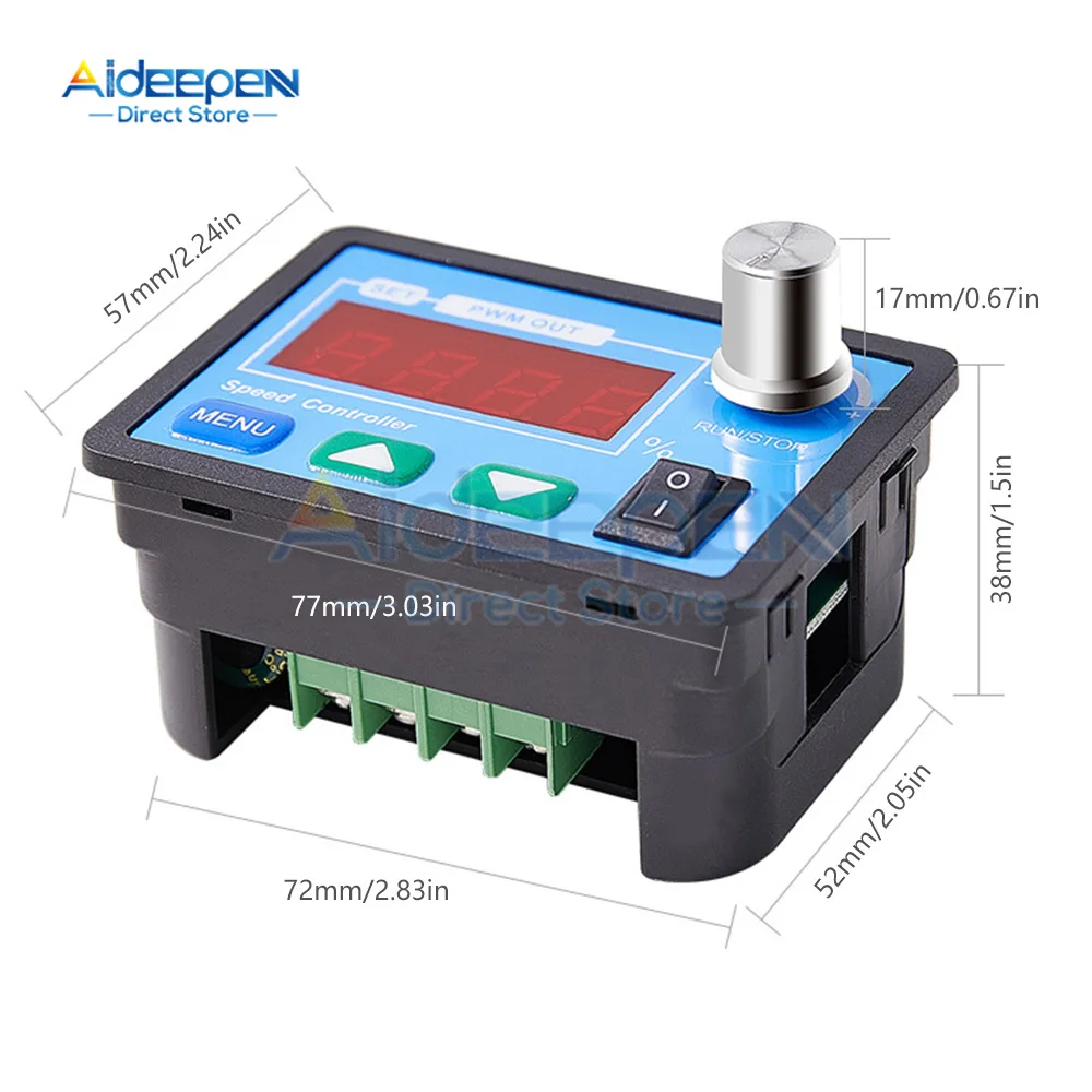 DC Motor Speed Controller Motor Speed Controller Speed Meter Electric Motor Speed Controller DC 6-55V 30A PWM DC Motor Governor Controller Motor Driver Speed Meter with Button+Knob Speed Control 12V 24V 36V 48V