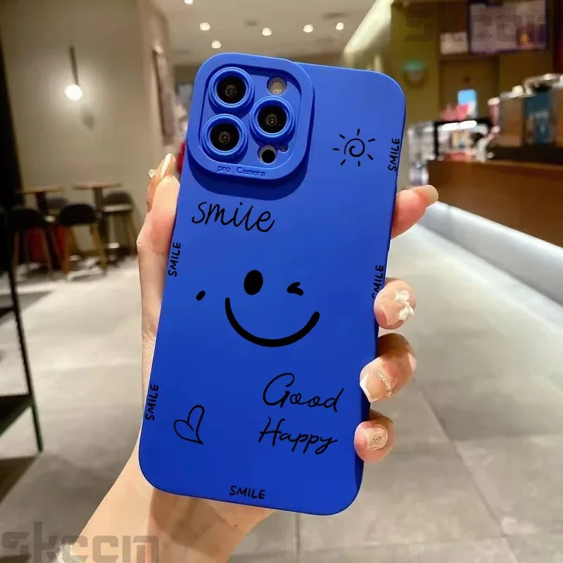 Cheerful Smiley Silicone Phone Case Cover