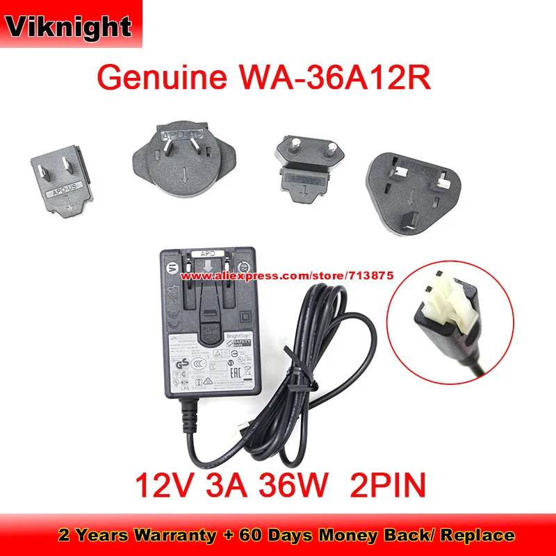 

Genuine WA-36A12R for APD AC Adapter For BrightSign XD234 XD1034 Media Player 12V 3A 36W with Special 2 Pins