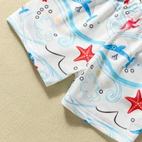 Kids Boys Swim Shorts Shark/Dinosaur/Starfish/Gamepad Print Swim Trunks Swimsuit Bathing Suit with Swim Cap 2-6T 6
