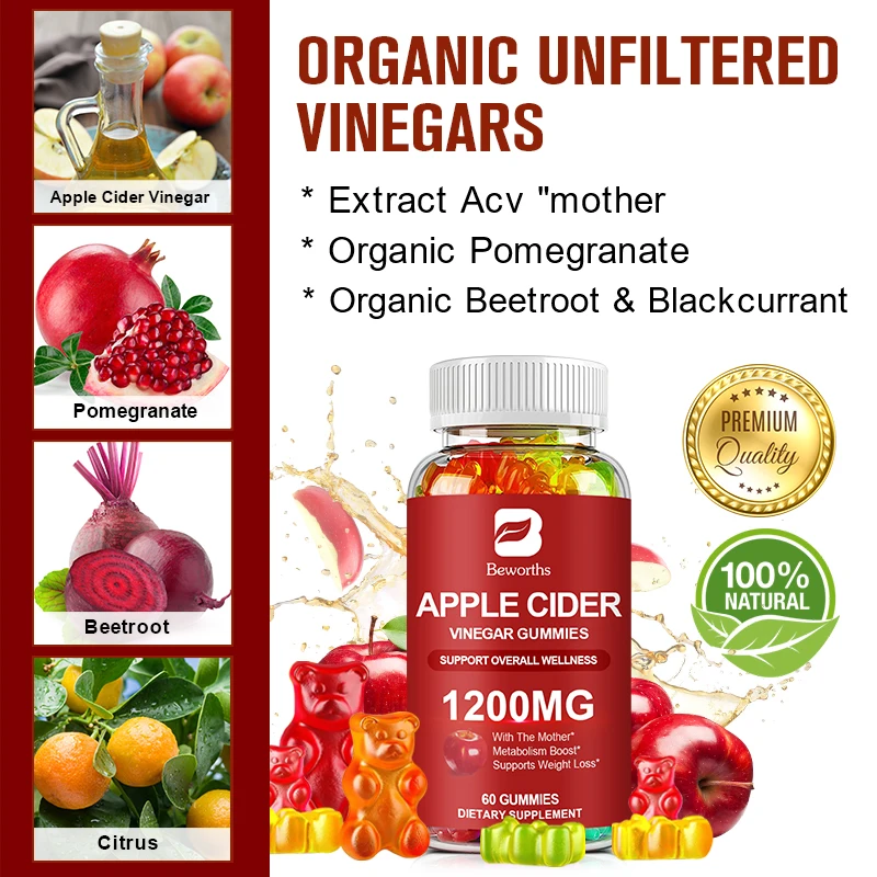 Beworths Natural Apple Cider Vinegar Gummies Reduce Anxiety Stress Confident Girl