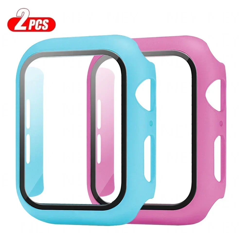 Premium Tempered Glass Screen Protector and Cover for Apple Watch - 2-Piece Set