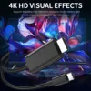 4K30Hz USB C To HDMI Cable, 2m/78.74in/6.56ft ABS Black Type-C To HDTV Cable, Compatible for MacBook，IPhone，IPad，Laptop 2