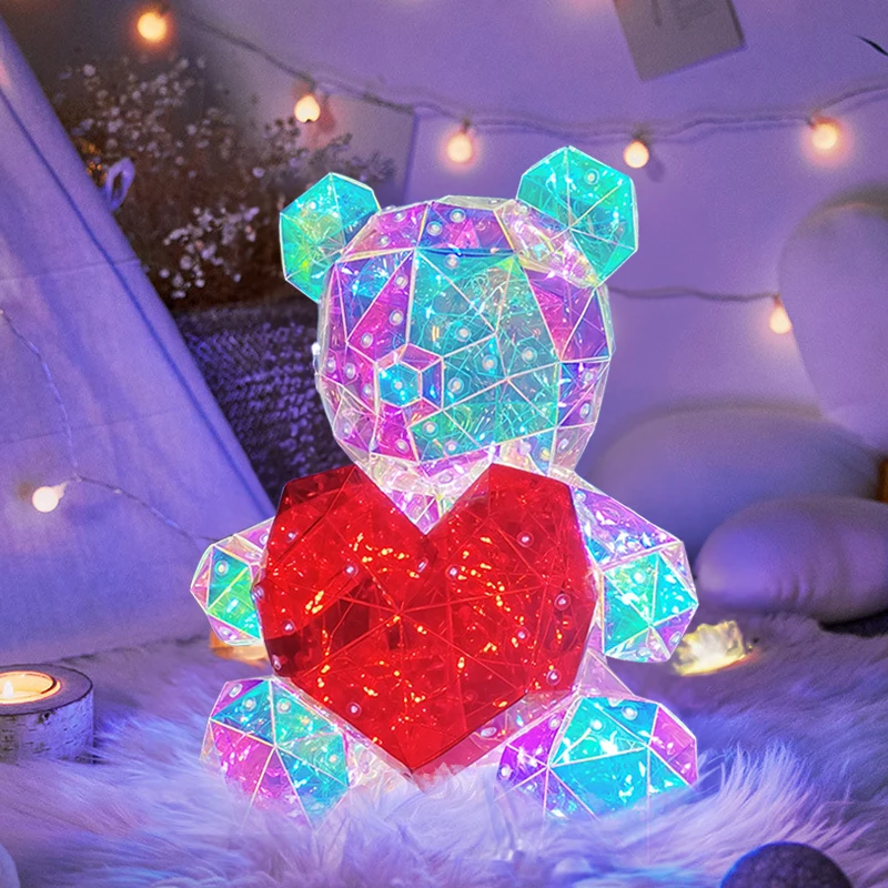 LED Luminous Teddy Bear Romantic Colorful Bear Gift Light For Girlfriend  Anniversary Birthday Christmas Valentine's Day Gifts