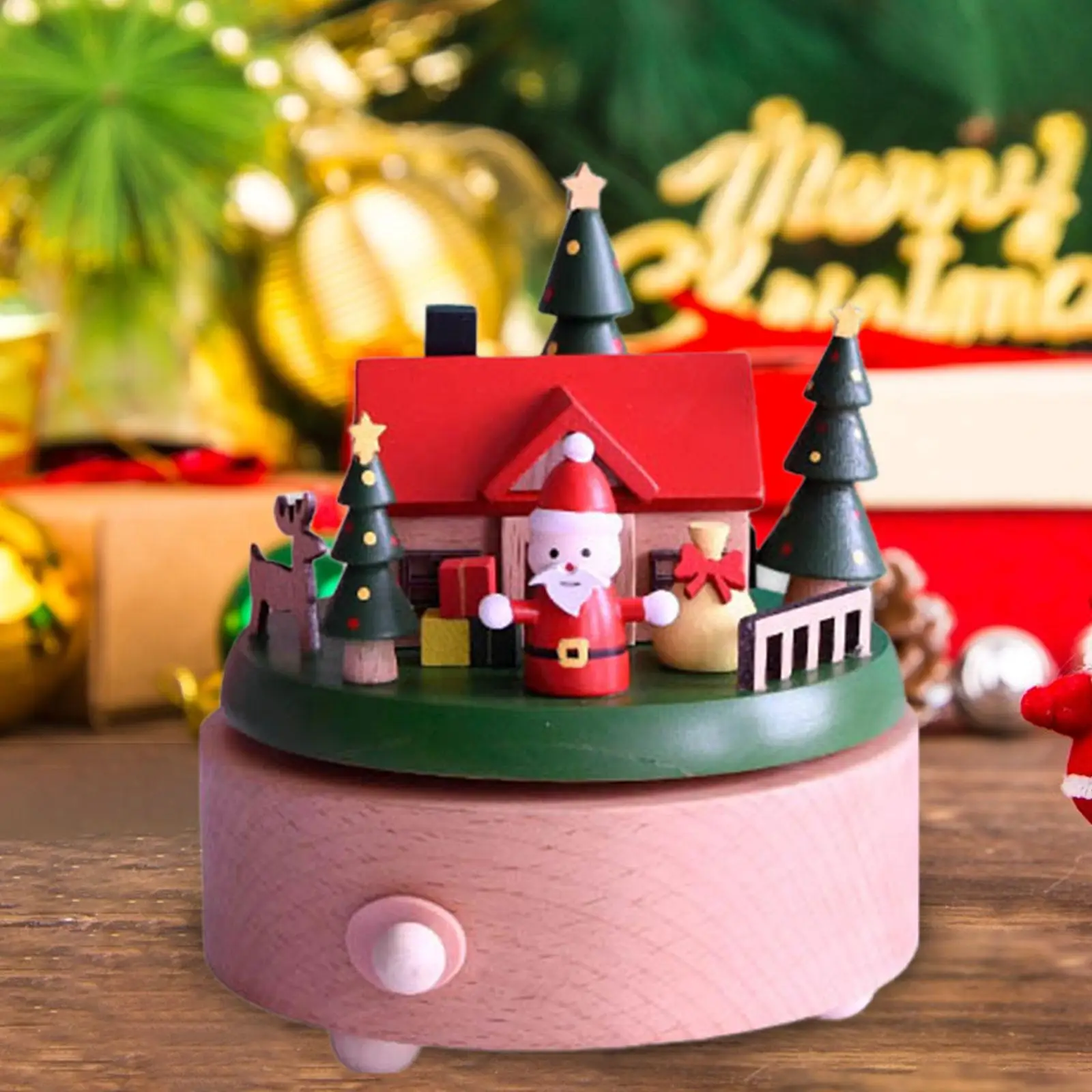 

Christmas Decoration Music Box Decor Elegant Desktop Decoration Ornaments Decorative for Bar Tabletop Desk Office Home