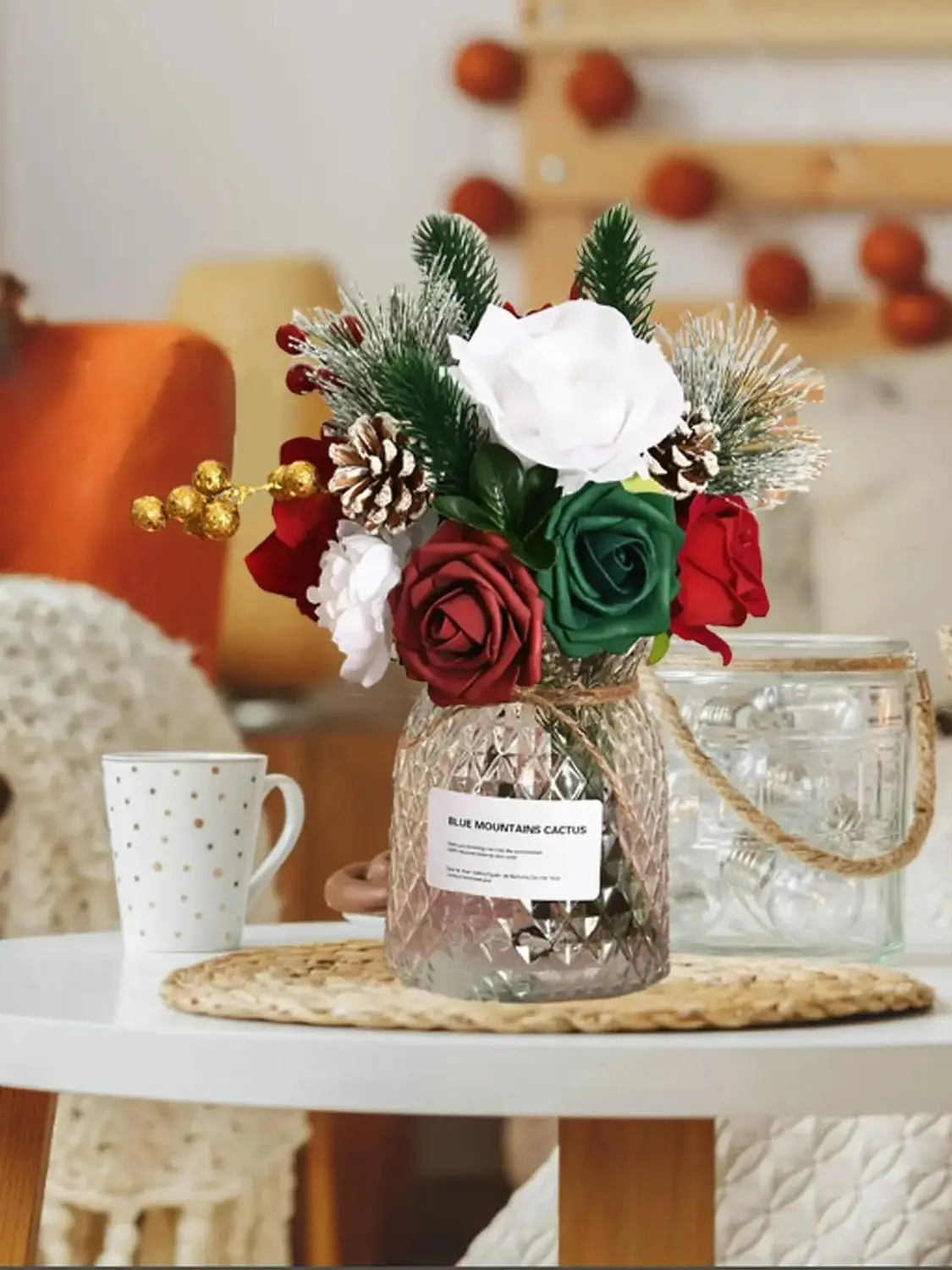 Yannew Burnt Orange Künstliche Rosen Blumen-Combo-Box-Set für DIY Herbst Herbst Boho Hochzeit Brautstrauß Arrangement Dekoration – Detail 31