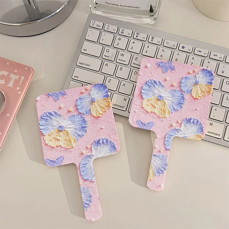

1Pc Handheld Mirror Square Vanity Mirror Make Up Beauty Tool Fashion Girls Handheld Makeup Mirror Cute Portable Mirror Wholesale