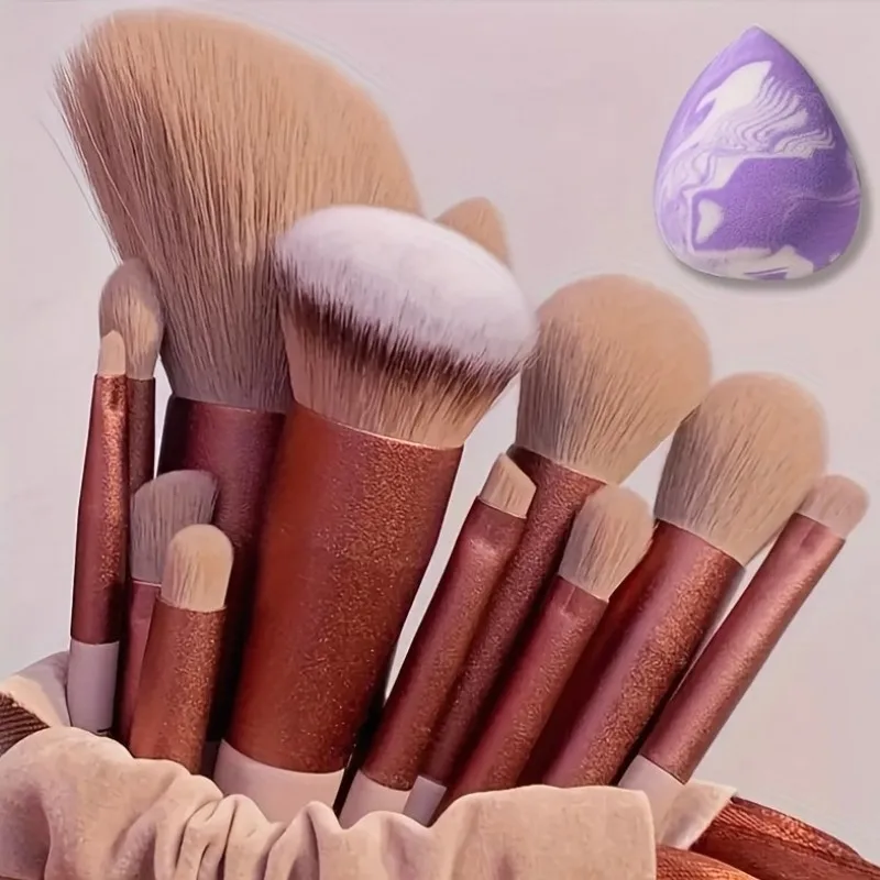 Makeup brush set 13pcs premium synthetic nylon bristle soft gentle cruelty-free for foundation blush powder