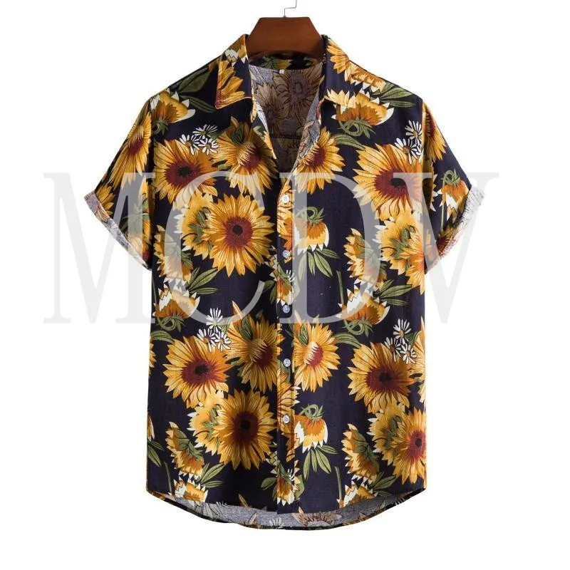 

Lapel Resort Sun Flower Hawaiian3D All Over Printed Hawaiian Shirt Men For Women Casual Breathable Hawaiian Short Sleeve Shirt