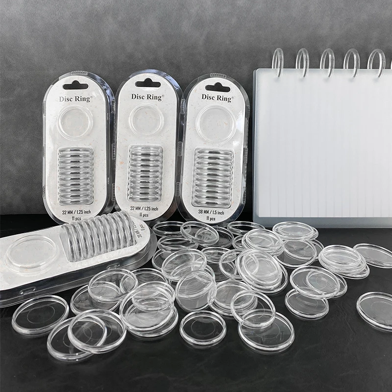 Multiple Sizes Transparent Binding Discs Loose-leaf Notebook Rings Disc Button Binder Planner DIY Scrapbook Supplies 11pcs/box