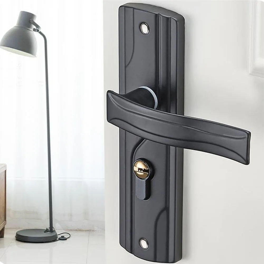Description Picture 4 of itemBlack Finish Door Handle Lock Easy To Use High Quality Specifications Stylish Black Finish Easy To Use High Quality