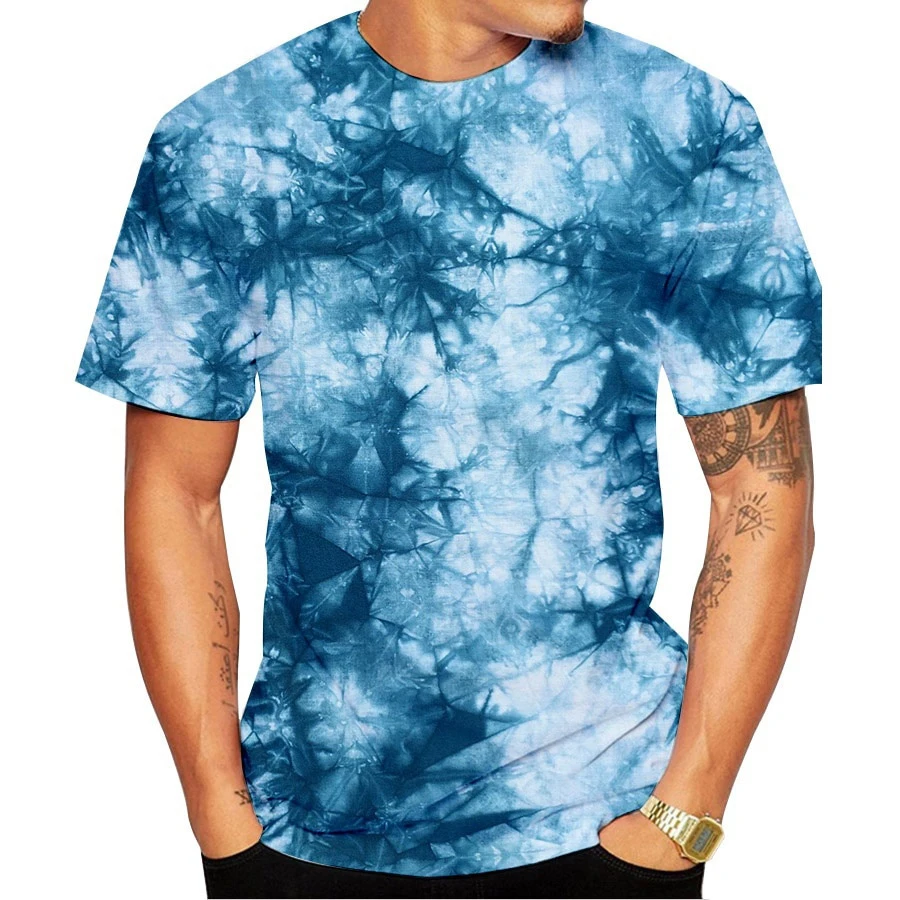 Tie Dye 3D Print Short Sleeve T Shirt