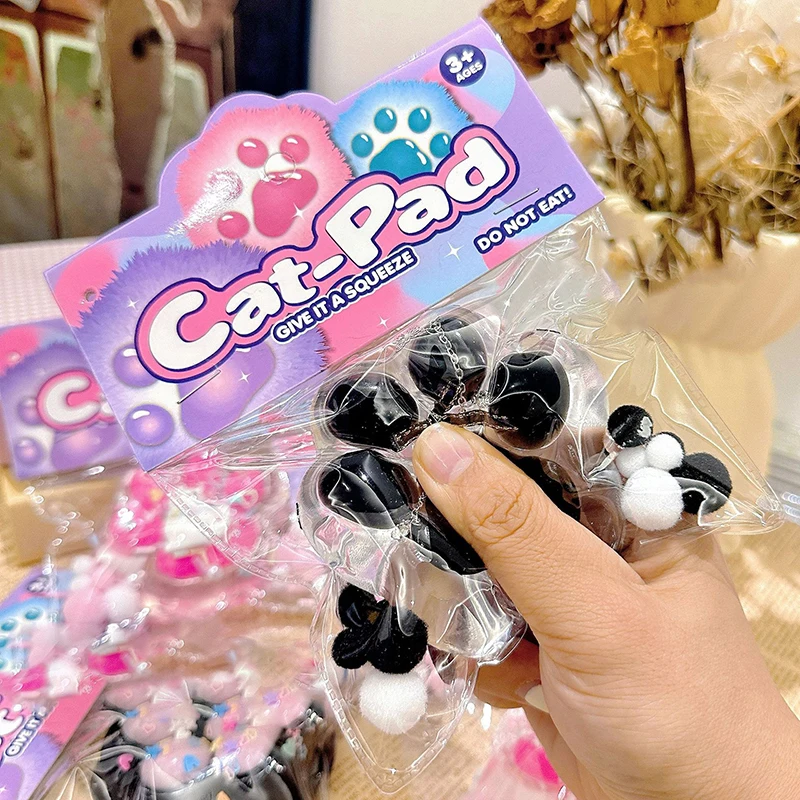 Funny Gift Squeeze Toy Squeeze Cat Paw Toys Sticky Abreact Decompressing Pinching Cat Paw Soft Relief Relax Toys 4