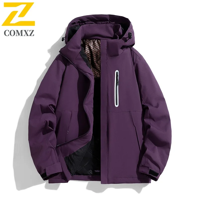 COMXZ Outdoor Riding Jacket 2025 Men Luxury Comfort Windproof Warm Parka Street Style Cold Resistant Winter Zipper Coat